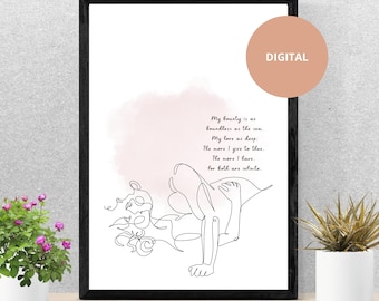 Romeo and Juliet Printable Wall Art, Shakespeare Love Quote Print, Romantic Literary Decor, Minimalist Book Lover Art, Digital Download