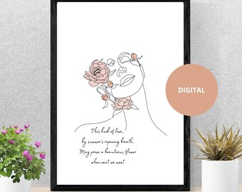 Romeo and Juliet Printable Wall Art, Romantic Literary Decor, Shakespeare Love Print, Minimalist Book Lover Art, Digital Download