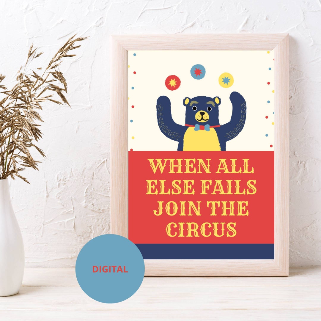 Circus Teddy Bear Print: Whimsical Carnival Wall Art (digital Download ...