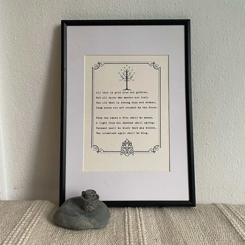 The Riddle of Strider Lord of the Rings LOTR Aragorn Etsy