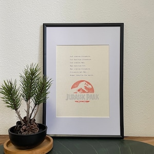 God Creates Dinosaurs, Woman Inherits Earth Jurassic Park Michael Crichton, HandTyped Quote, Home Wall Decor, Typewriter Art, Literary Print