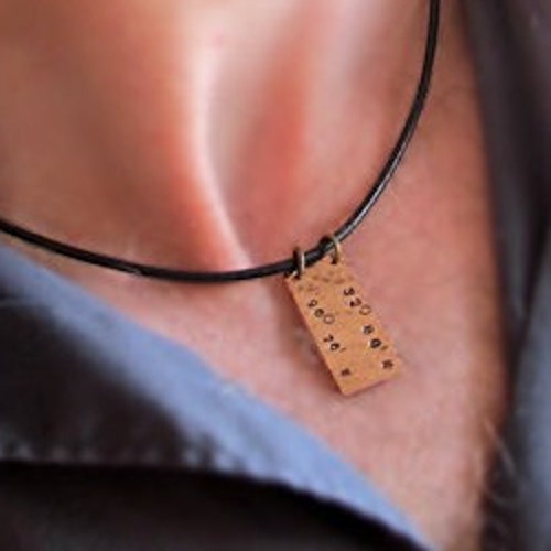 Mens Necklace Pendant Personalized Gift for Men Silver Etsy