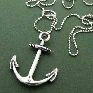 Anchor Pendant Necklace, Birthday Gift for Him, Nautical jewelry, Unisex Necklace, Personalized Nautical Pendant Silver Anchor Pendant