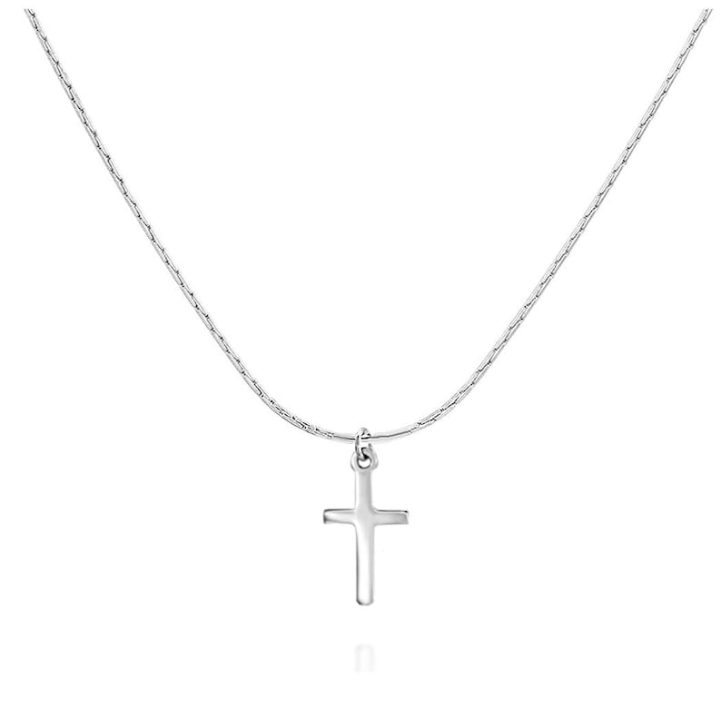 Mens Cross Necklace Small Cross Necklace for Men Silver Etsy