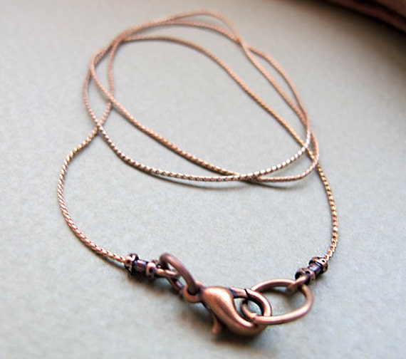 Copper Snake Necklace Chain 17 Inch Thin and Elegant Chain for