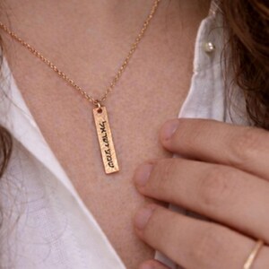 Hebrew Shema Israel Necklace Personalized Jewish Jewelry Gift Hebrew Prayer Pendant Rustic Copper Rectangle Tag Idea Unisex Jewelry Hammered image 5