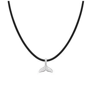 Litet valstjärtshänge för män, nautiskt herrläderhalsband i silver, delfin, charm, flipper, födelsedagspresent till honom, nautiska smycken