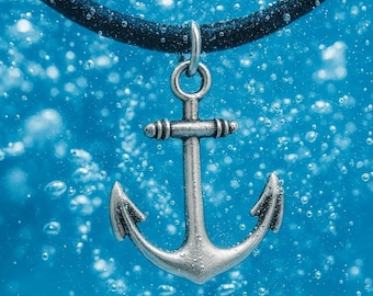 Silver Anchor Necklace for Мen Personalized Nautical Gifts for him Gift for Sailor Antique silver Anchor Pendant Sailor Boyfriend Gift Men