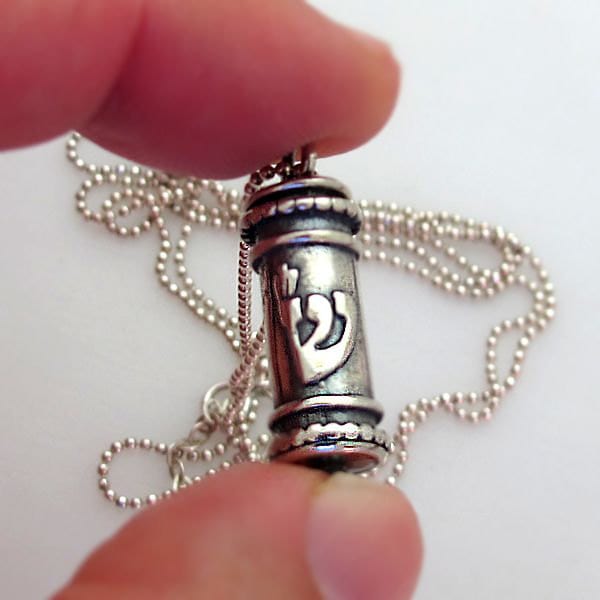 Mezuzah Necklace Jewish Necklace Judaica jewelry Sterling | Etsy