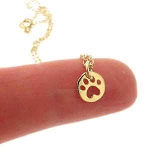 Gold Pfote Druck Halskette kleine Welpen Pfote Anhänger Gold gefüllt Minimalist Haustier-Liebhaber-Charme-Halskette Hunde-Liebhaber-Geschenk für sie Geburtstagsgeschenk Elegant