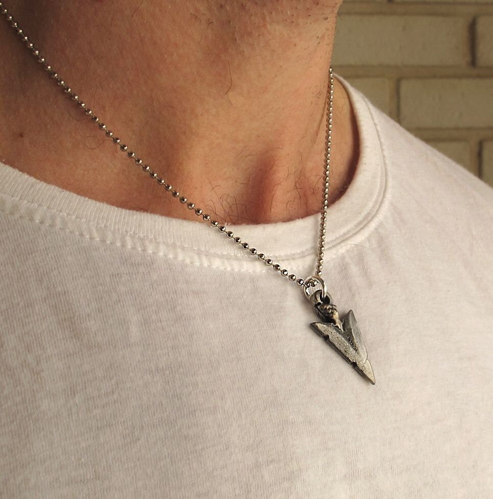 Silver Necklace Arrow Head Pendant 