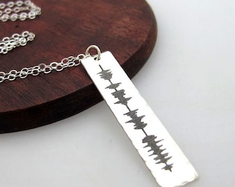 Sound Wave Necklace Birthday Gift for Her,  Sterling Silver Jewelry, Unique Gift Ideas, Soundwaves Pendant, Personalized Birthday gift