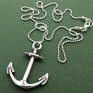 Anchor Pendant Necklace Nautical jewelry Boyfriend Birthday Gift for Him Unisex Necklace Personalized Nautical Pendant Silver Anchor