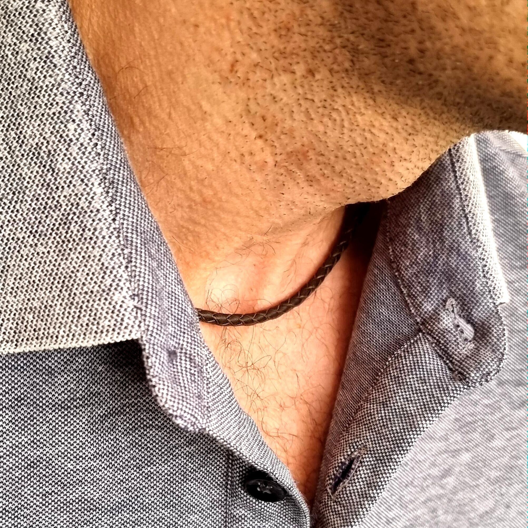 Collana da uomo in pelle intrecciata nera con girocollo in perline in acciaio inossidabile per gioielli hippie da uomo acquista in modo economico - spedizione gratuita, recensioni reali con foto