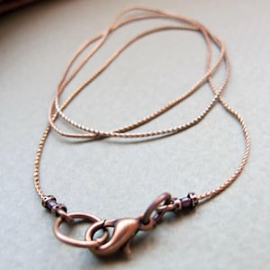 Copper Snake Necklace Chain Thin and Elegant Chain for Women and Men Vintage Jewelry Antique Copper Rustic Everyday Necklace Minimalist