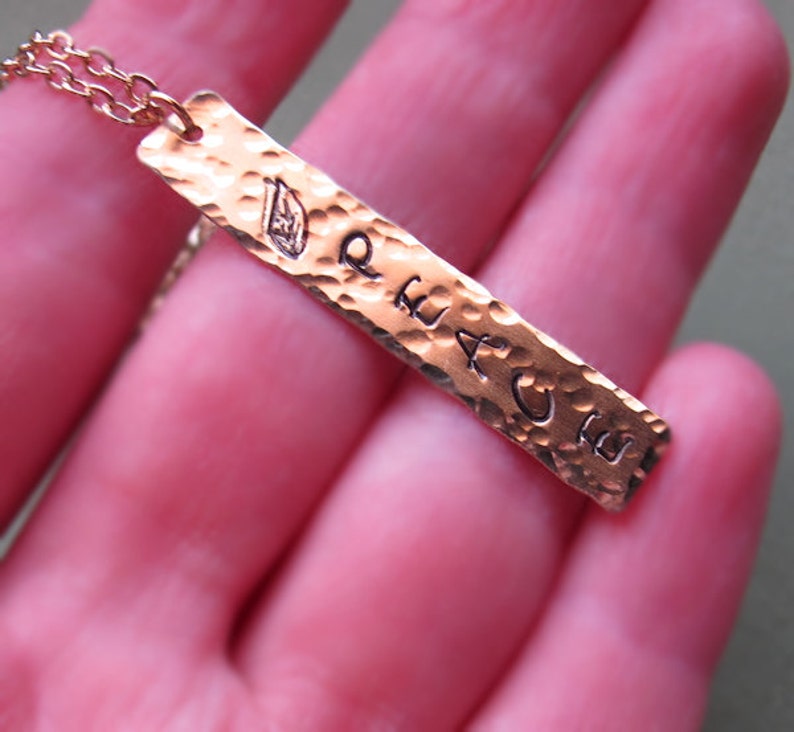 Gold Name Bar Necklace Vertical Pendant Necklace Etsy