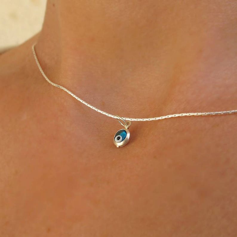 Evil Eye Necklace Choker Necklace 14K Gold Filled Jewelry Kabbalah Pendant Eye Pendant Gold Chokers Protective Jewelry delicate necklace Sterling Silver