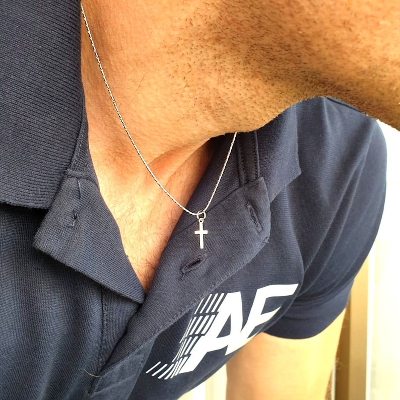 Sterling silver Cross pendant necklace for men