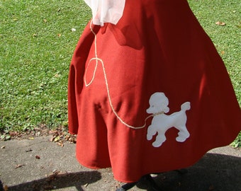 Poodle Skirt 50s Costume Handmade Small Size Halloween Theater Sock Hop 3 Piece