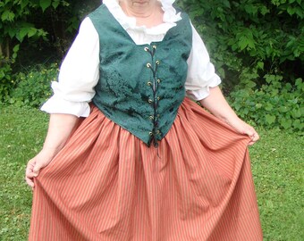 Price Reduced Colonial or Renaissance Wench Costume Adult Plus Size 4 Piece New Faire Theatre Halloween Masquerade