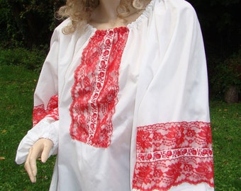 Eastern European Style Folk Peasant Blouse Handmade Dance Theater Masquerade