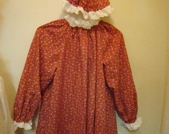 Child Granny Costume Nightgown and Mob Cap for Wendy or Big Bad Wolf Halloween Theater Child Size 4-6