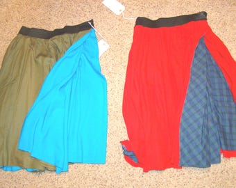 Reversible Skirt (See Video) Musical Theatre 50s Style "All Shook Up" Theater Masquerade Sock Hop 2 Colors per skirt, 2 Fabrics