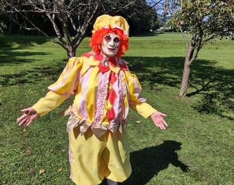 Clown Yellow Gender Neutral 2 X Adult One-of-a-kind Halloween, Entertainer, Theater, Face Painter