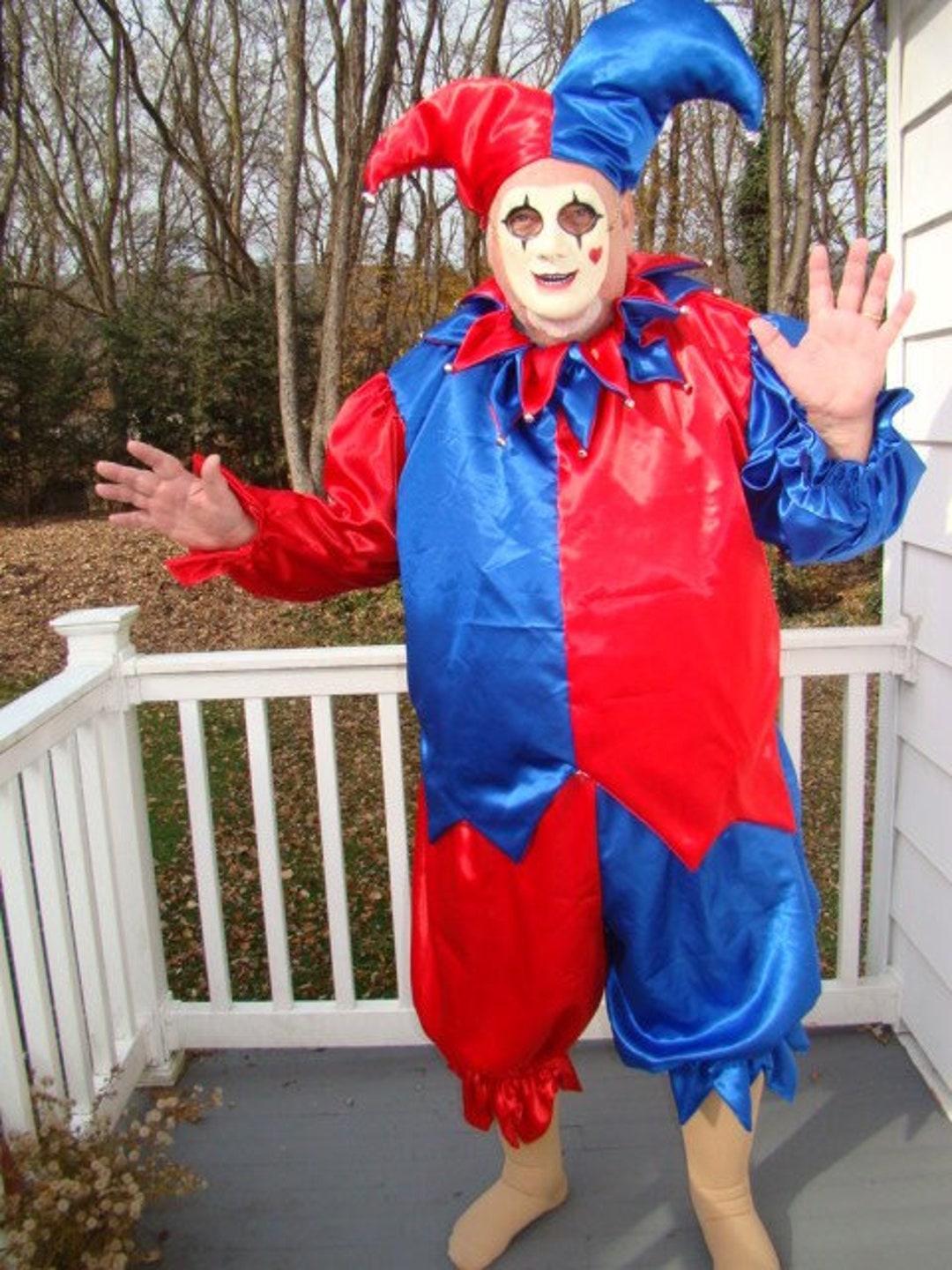 Court Jester Costume 2 or 3 X Large Adult Satin Handmade, Faire ...