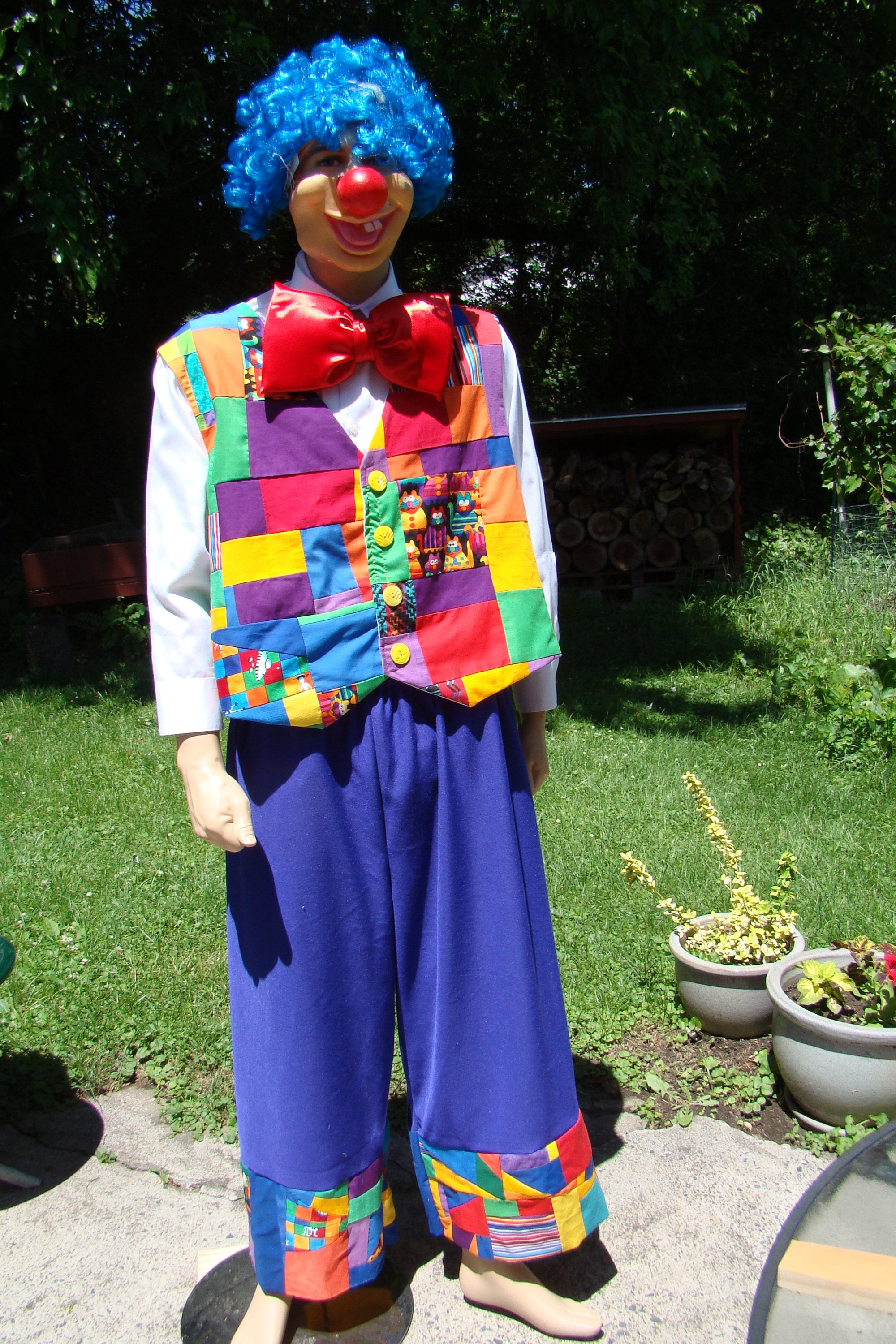 Clown Costume Handmade Patchwork One-of-a-kind Large Adult 5