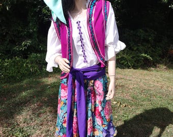 Gypsy Fortune Teller Costume Plus Size Women Faire Halloween Entertainer Theater