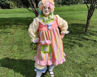 Clown or Doll Woman's Plus Size 5 Piece One of a Kind Theater, Halloween, Parade, Entertainer, Face Painter