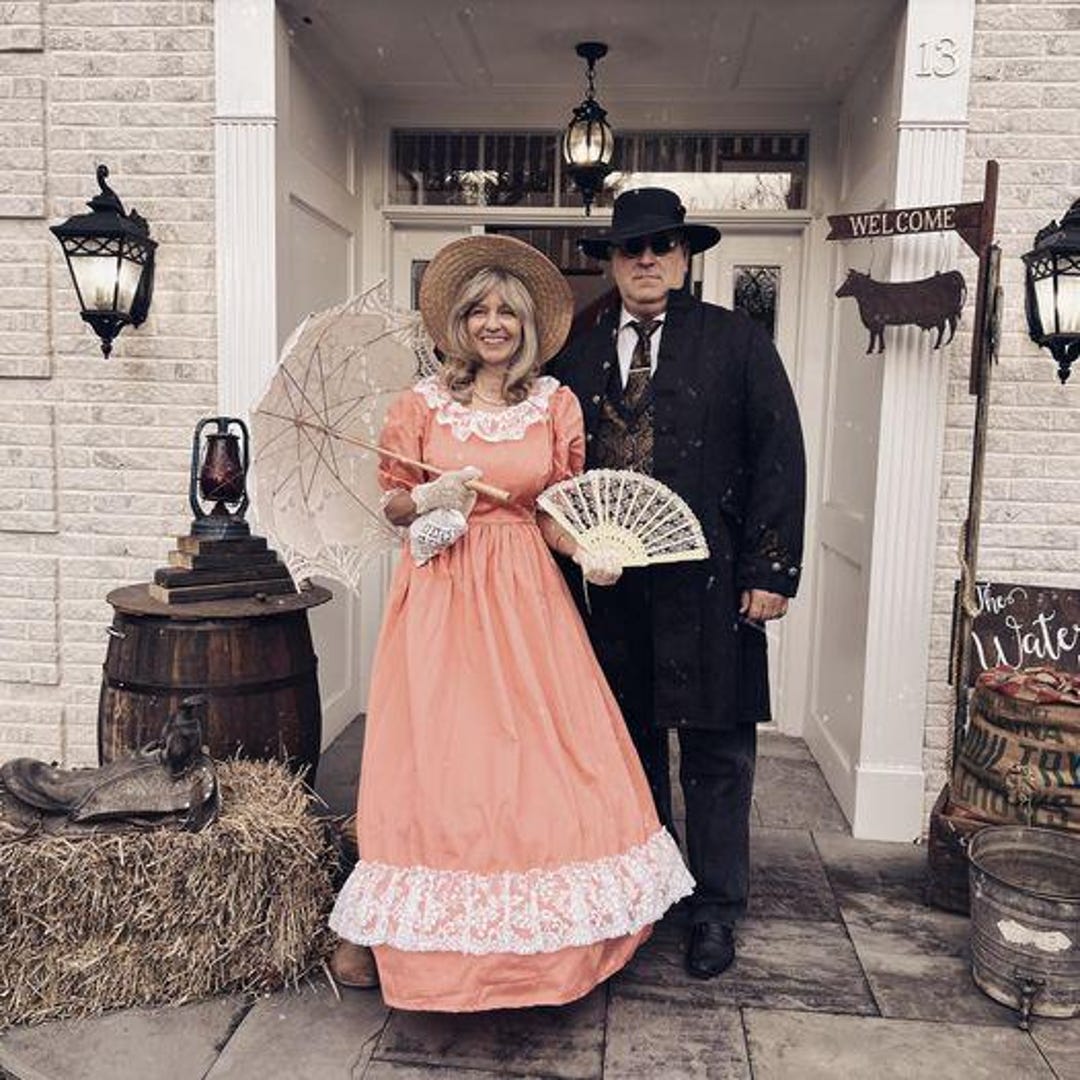 Southern Belle Costume 1800s Gown and Hat Frontier Plus Size