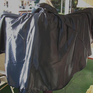 Black Satin Costume Cape: Unisex Halloween, Theater, Renaissance