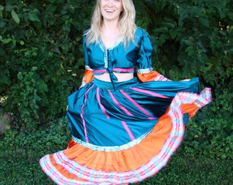 Gypsy Fortune Teller Costume Adult 3 Piece Theater Masquerade Halloween One-of-a-kind