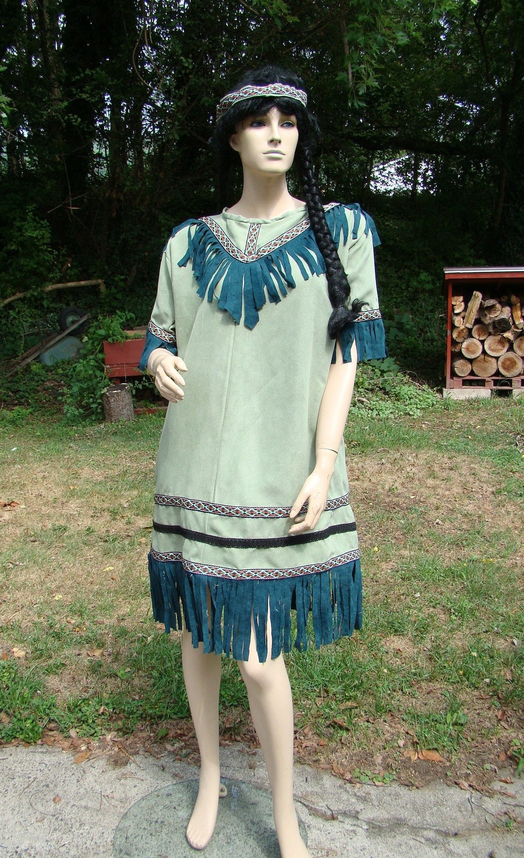 Disiao Native American Indian Princess Costume – Women's 4-Piece Set, Brown, Polyester, Thanksgiving/Halloween Party (New With Tags)
