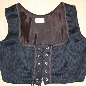 Lace-Up Costume Vest: Renaissance Historical Accessory, Size 38