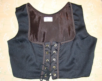 Renaissance Woman's Costume Vest Lace Front Historical Era or Traditional Cultural Accessory Theater, Halloween, Dance