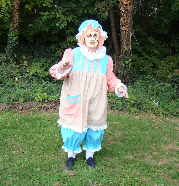 Lady Clown Costume X Large Size Pastel Color 4 Piece Halloween