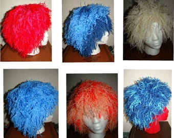 Handmade Yarn Clown Wig: Unisex Costume Accessory Sold Separately
