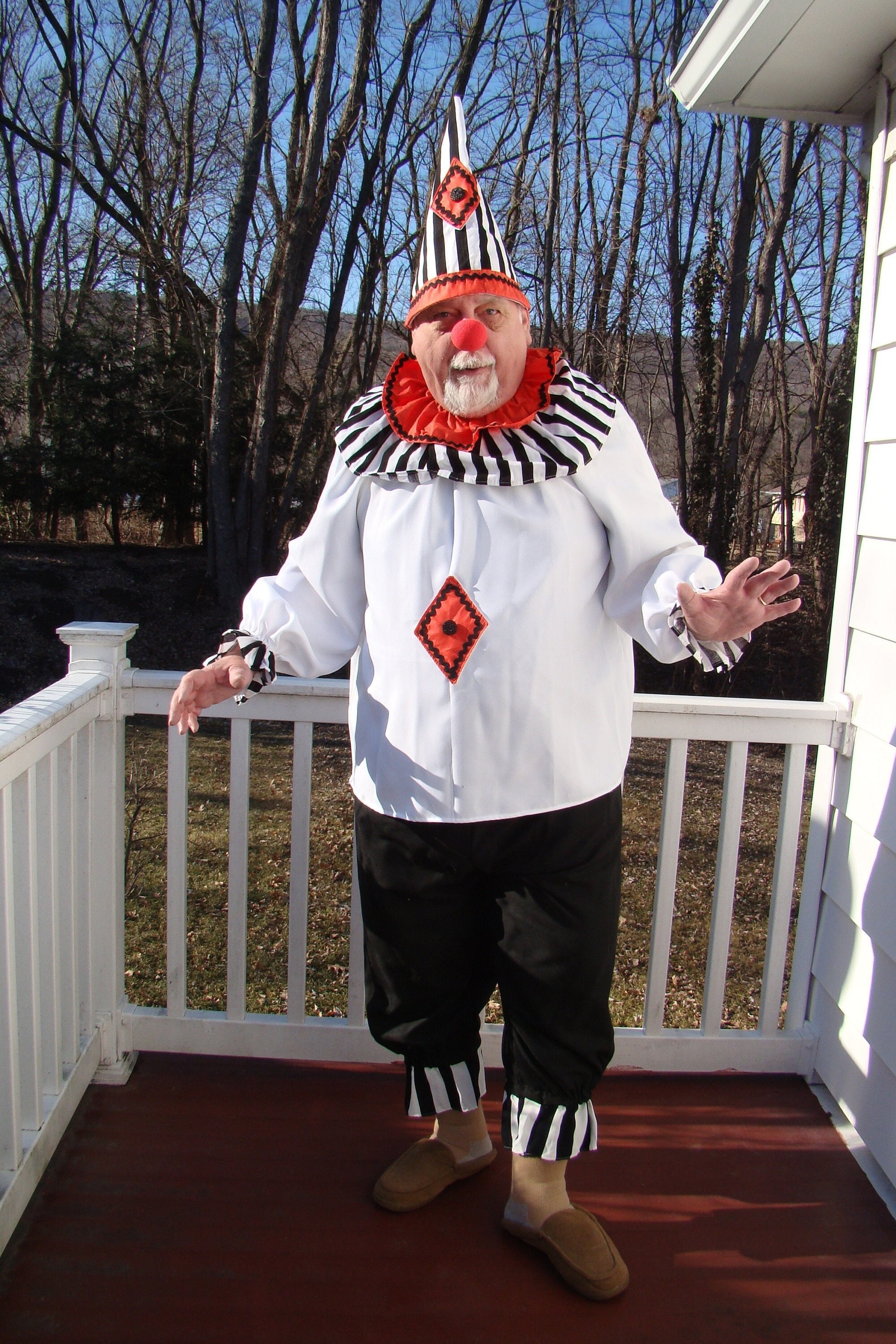 Price Reduced Clown Costume Auguste Unisex X Large Adult 4 Piece One-of-a-Kind, Entertainer, Halloween, Parade, Face Painter