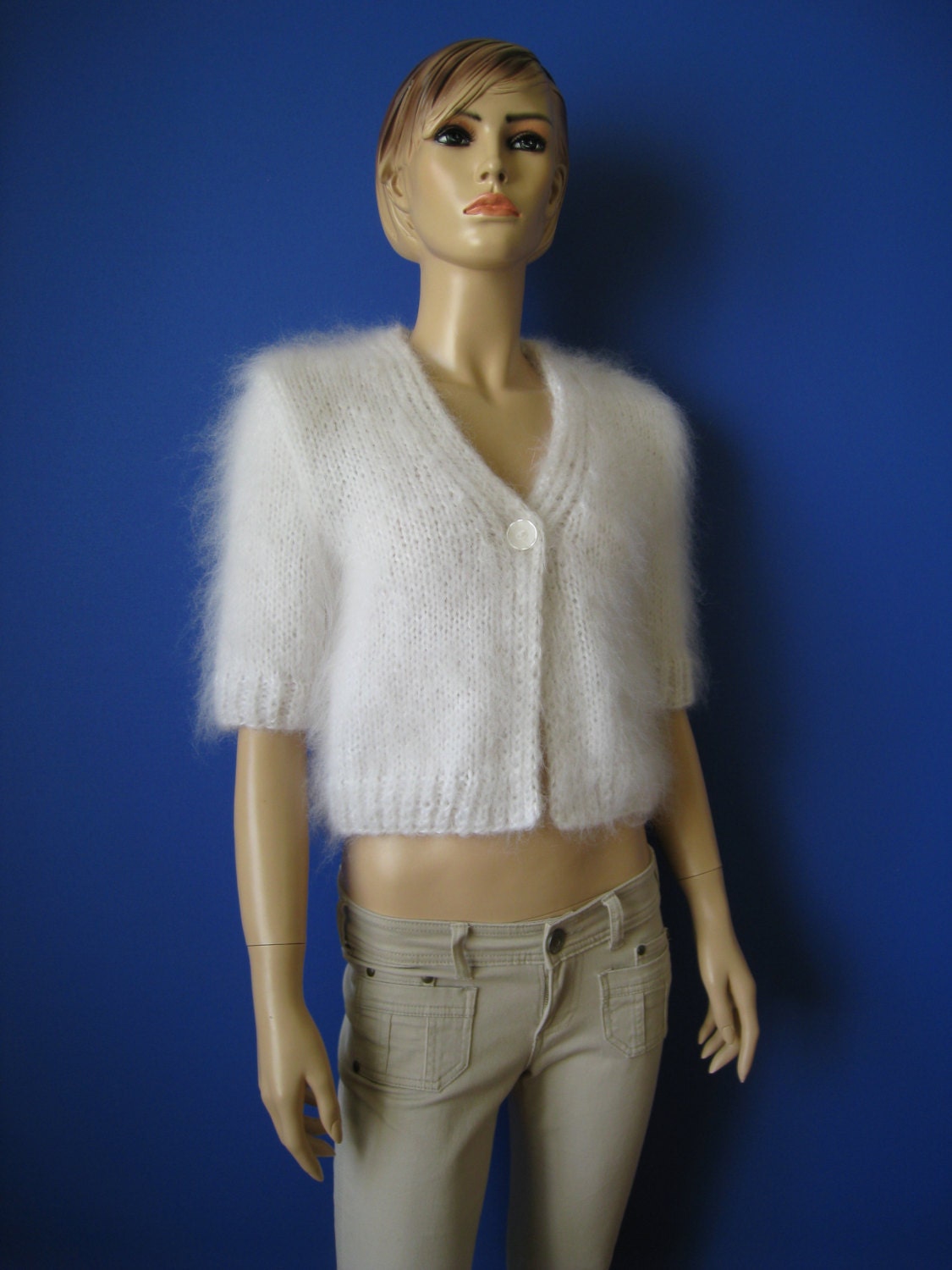 Made to Order New Hand Knitted Mohair Bolero Sweater Shrug Etsy