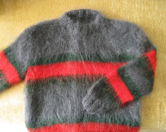 New HAND KNITTED Fluffy MOHAIR Sweater