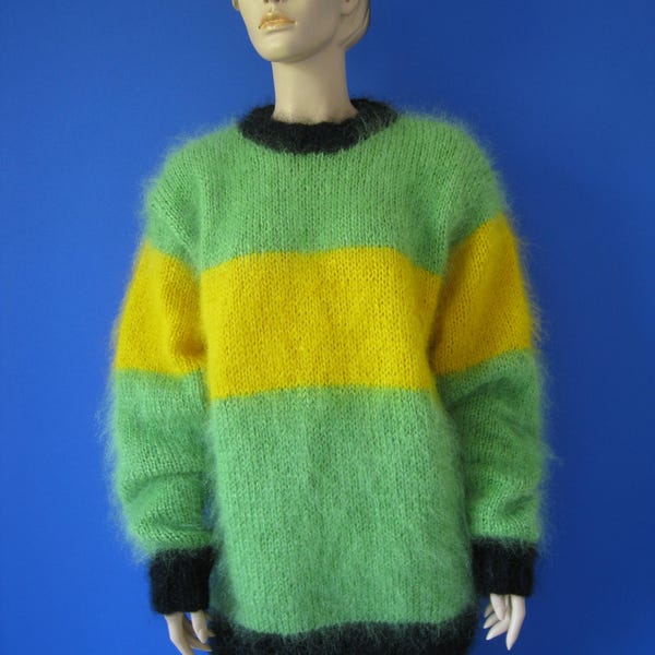 Nieuw HANDGEBREIDE MOHAIR-trui