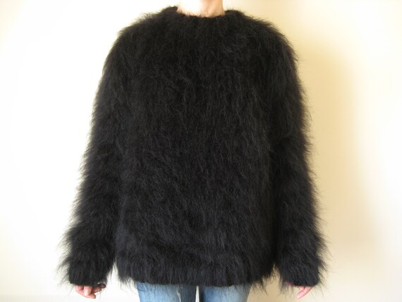 Made to Order Black mohair sweater size XL | Etsy