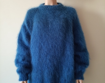 Made To Order ! New Hand Knitted Fluffy Mohair Sweater Size S, M, L, XL