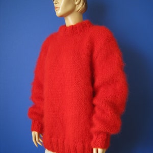 Made To Order New HAND KNITTED Red MOHAIR Sweater image 2