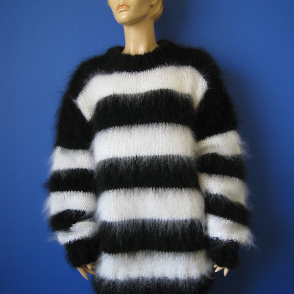 New HAND KNITTED Fluffy MOHAIR Sweater
