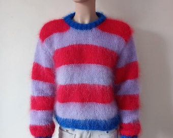 Made To Order ! New Hand Knitted Fluffy Mohair Sweater