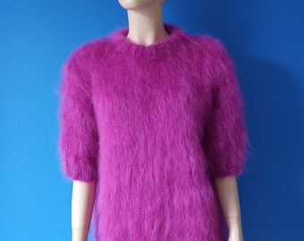 Ready To Ship ! New HAND KNITTED MOHAIR T-shirt Sweater Size L